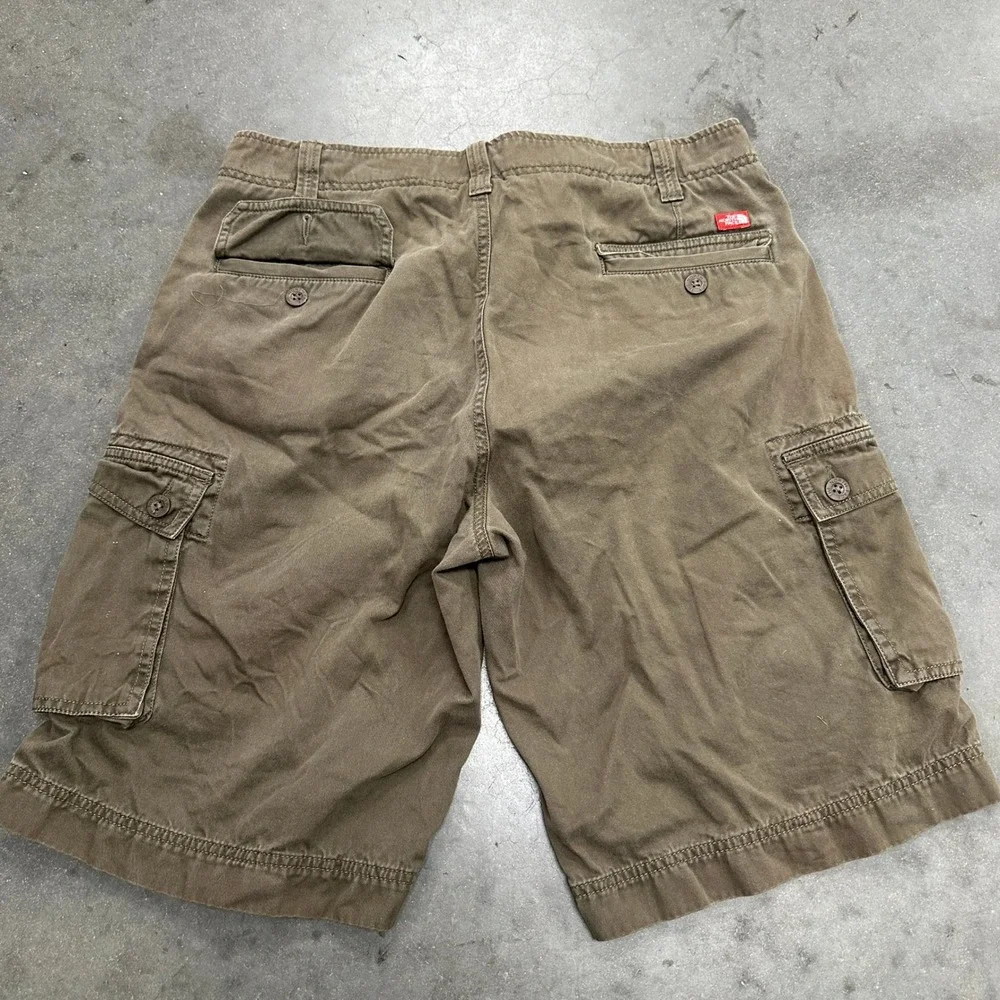 The North Face Mens Brown Cotton Twill Cargo Utility Shorts Size 34 Long